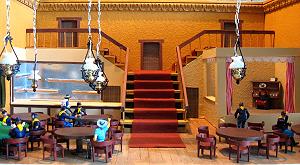 Western-Saloon in verschiedenen Dioramen
